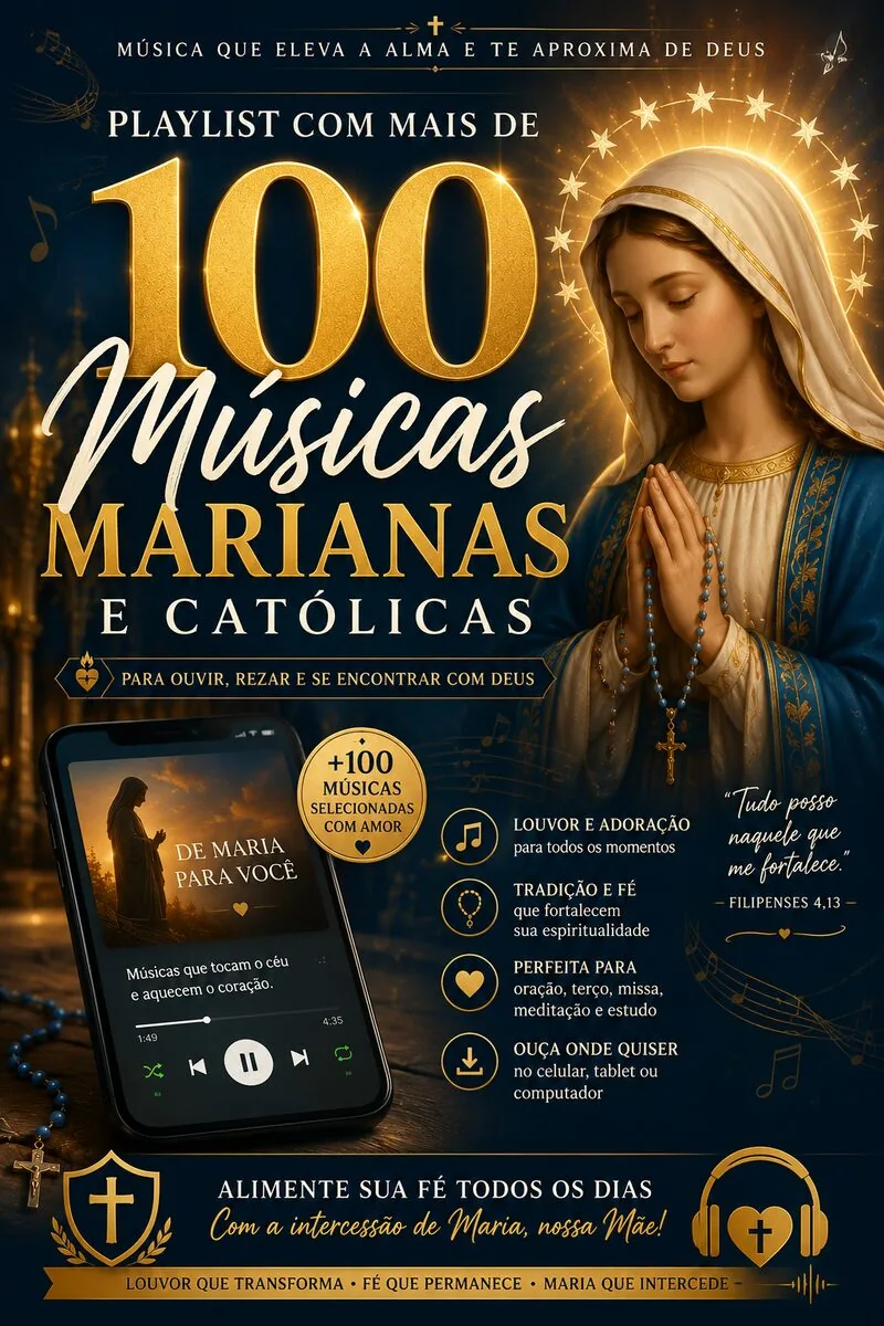 Playlist com mais de 100 músicas marianas e católicas